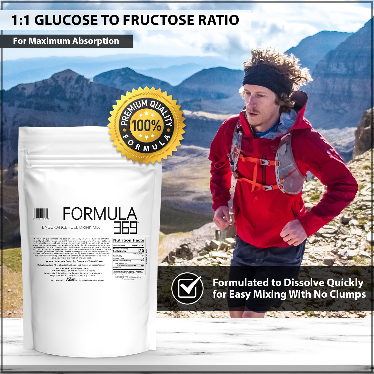 3 pounds, 45 servings - Formula 369 Endurance Fuel Drink Mix