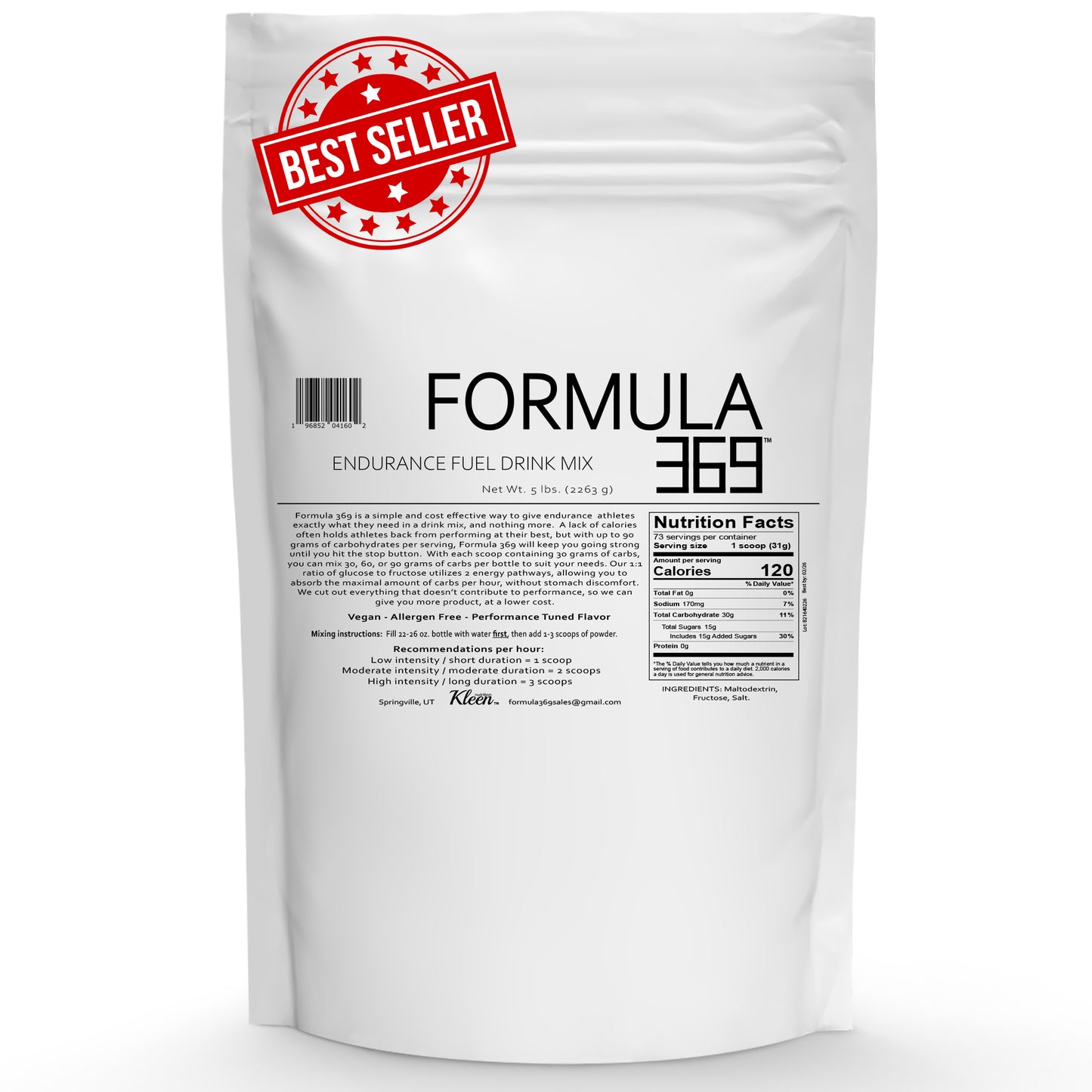 5 Pounds, 73 servings - Formula 369 Endurance Fuel Drink Mix
