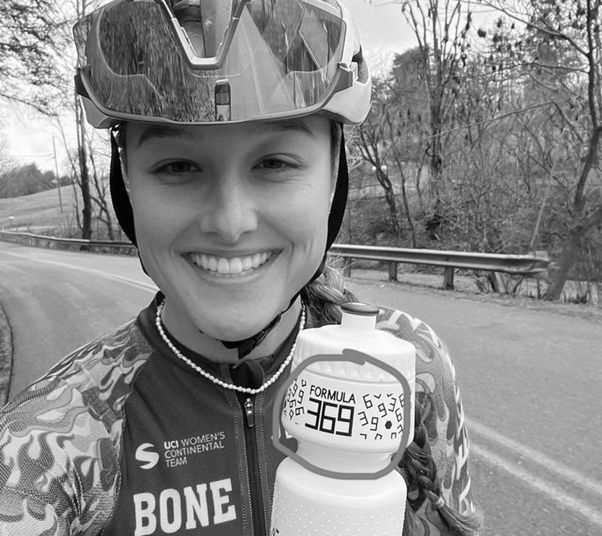 Athlete drinking Formula 369 from a soft flask